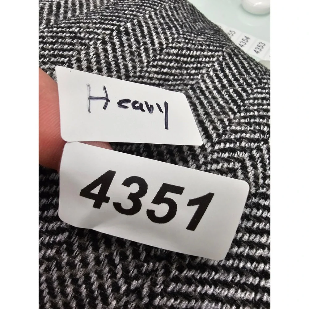 DKNY Womens Herringbone Coat Black Polyester Blend Casual Size 2XL